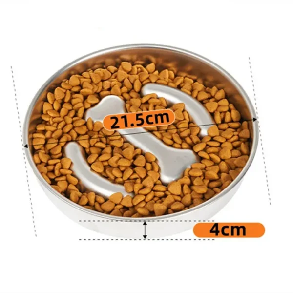 Gamelle anti-glouton en inox pour chiens et chats – ralentit l'alimentation et favorise la santé digestive – Image 5