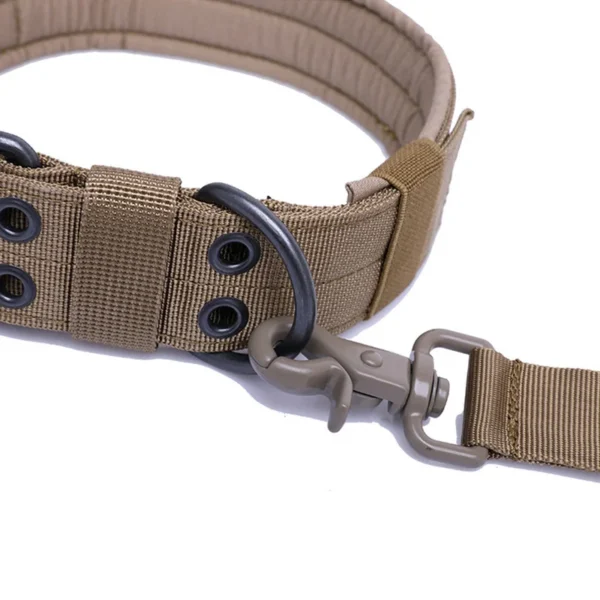 Collier militaire pour chien large en nylon robuste avec rembourrage confortable et anneau en D – Image 5