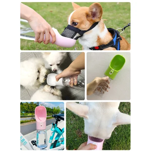 Gourde d'eau avec réserve pour friandises pour chiens - bouteille portable avec réservoir multifonctionnel – Image 6