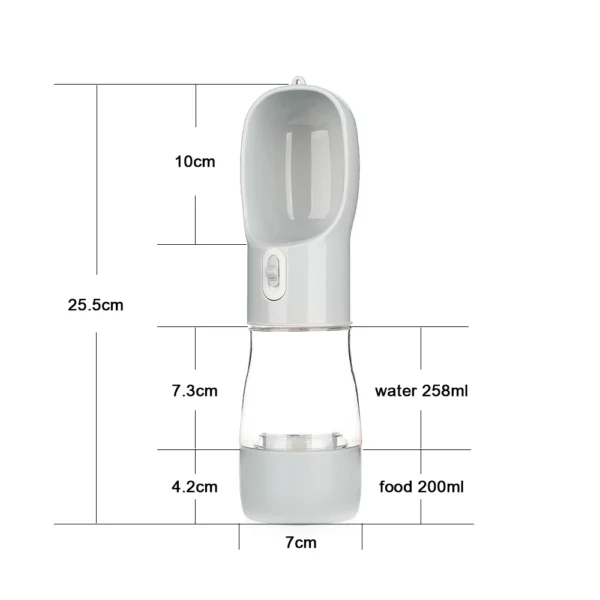 Gourde d'eau avec réserve pour friandises pour chiens - bouteille portable avec réservoir multifonctionnel – Image 8