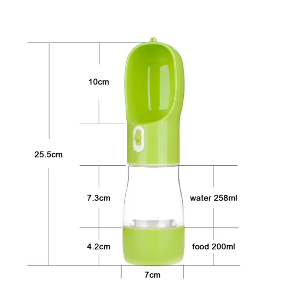 Gourde d'eau avec réserve pour friandises pour chiens - bouteille portable avec réservoir multifonctionnel – Image 10