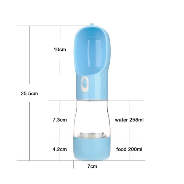 Gourde d'eau avec réserve pour friandises pour chiens - bouteille portable avec réservoir multifonctionnel – Image 7